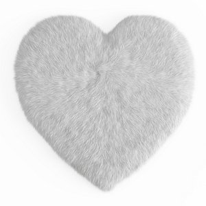 wool sheepskin heart shaped 3D model