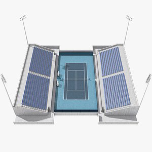 Tennis hard court 02 3D model