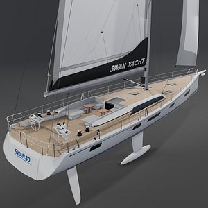 Swan 80 Luxury Yacht 3D PBR 3D model