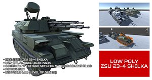 Low Poly ZSU 23-4 Shilka