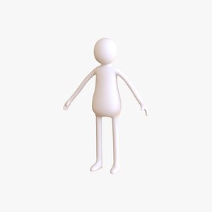 3D Stickman 04 Rigged Low Poly