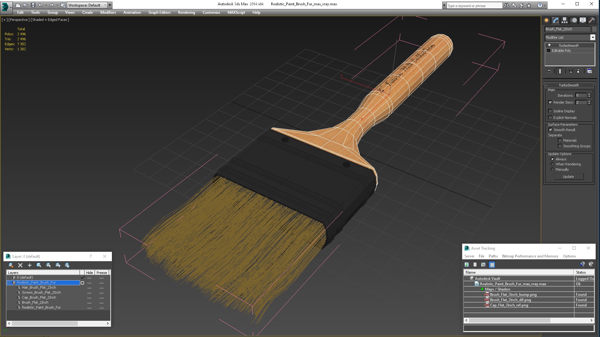 Realistic Paint Brush Fur 3D Model - TurboSquid 2221974