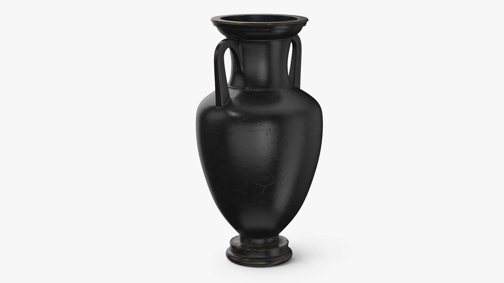 Ancient Greek Amphora with Twin Handled Black 3D model preview