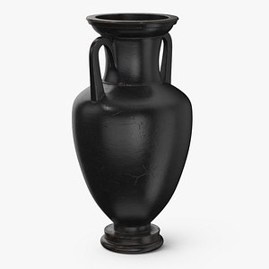 Ancient Greek Amphora with Twin Handled Black
