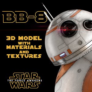 BB-8 Star Wars Droid 3D Model with Materials & Textures