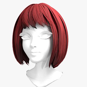 hair wig - short 3D model