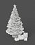 Geschmückter Weihnachtsbaum mit Geschenkboxen im Weidenkorb