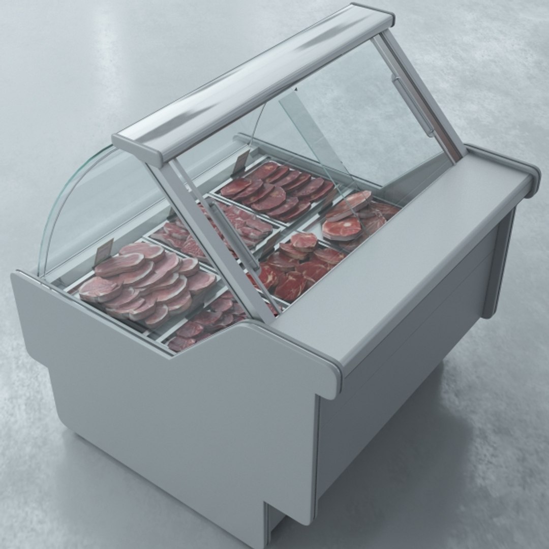 3d Custom Refrigerated Showcase Meat Model