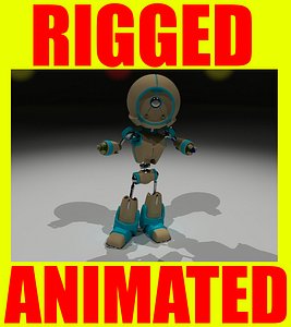 robot rigged animation 3d model