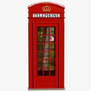 Telephone Booth British  UK 3D model