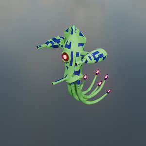 Scifi Space Squid 3D model