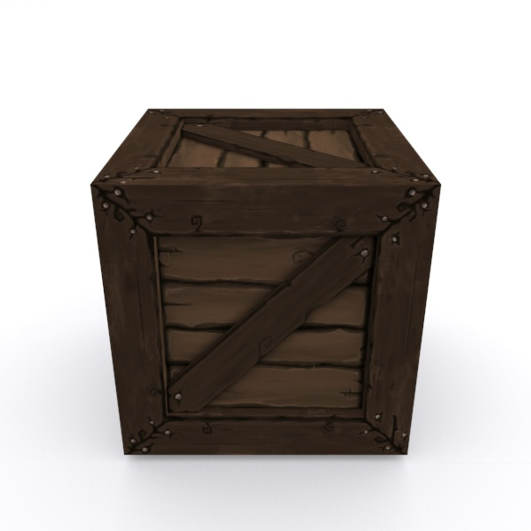 3d 3ds handpainted crate box