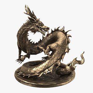 Asian Dragon Bronze 3D Model 3D model