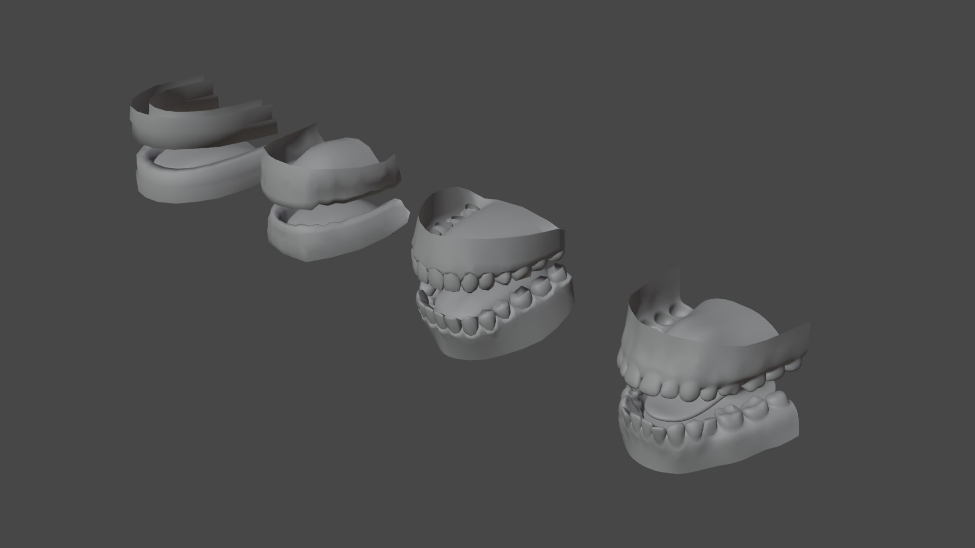 Human Jaw With Teeth Tooth 3D Model Lowpoly And High Definition Model ...