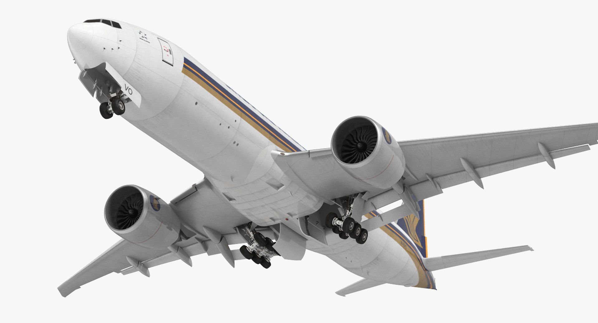 Boeing 777 Freighter Singapore Airlines Rigged 3D model preview