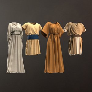 Collection Of Ancient Greek Outfits 02 3D