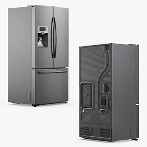 Samsung French Door Refrigerator With Bottom Freezer 3D