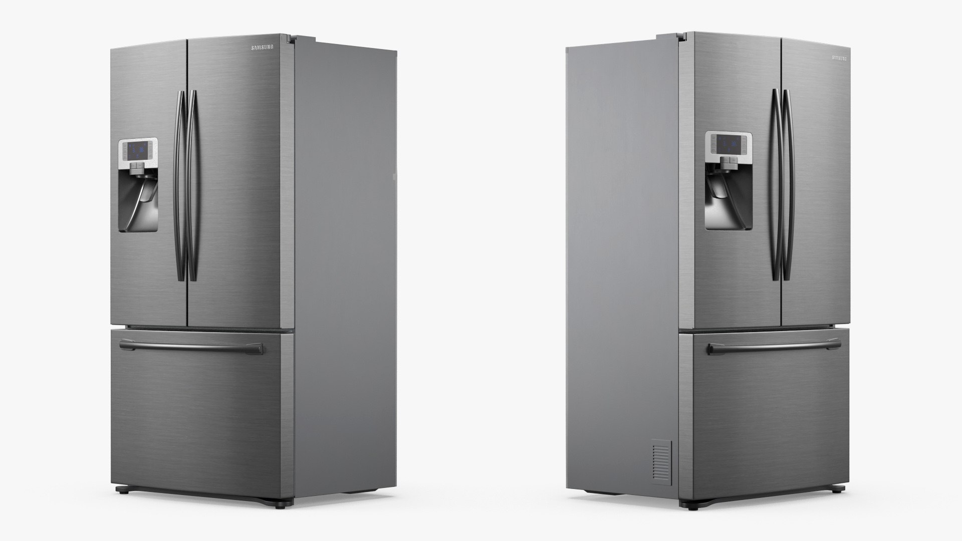 Samsung French Door Refrigerator With Bottom Freezer 3D model preview