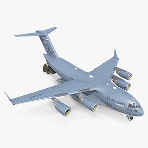 Forklift Loads Cargo to the Boeing C17 Globemaster III