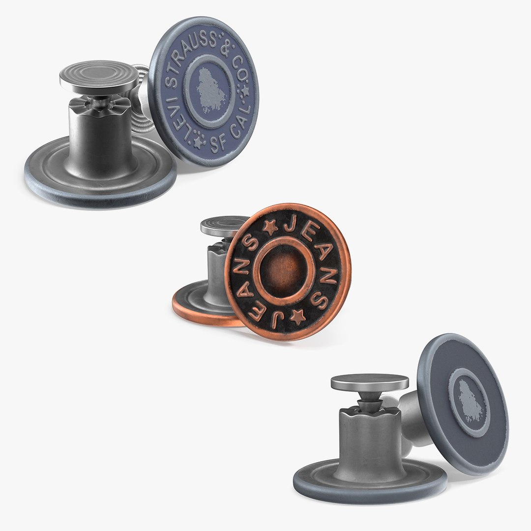 Metal Buttons Collection 3D model preview