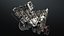 Motor V6 en funcionamiento animado