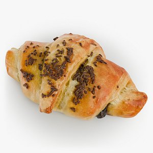 3D Chocolate Sprinkle Croissant - 3D Scanned