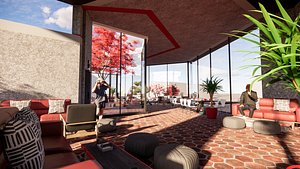 3D Hexagon Cafe