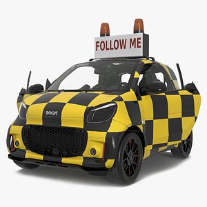 Smart Car Follow Me Airport Vehicle Rigged 3D model