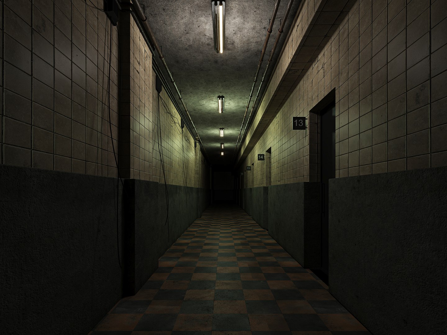 3D old dark scary corridor 11 - TurboSquid 2151595