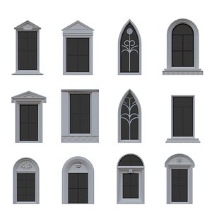 12 Classical Windows 3D model