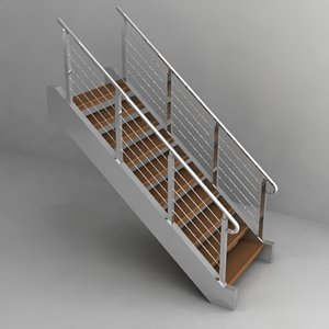 3ds max stairs rail