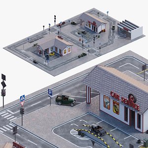 3D Playground City and pedal Car
