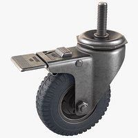 Threaded Stem Caster with Brake Dark Blue