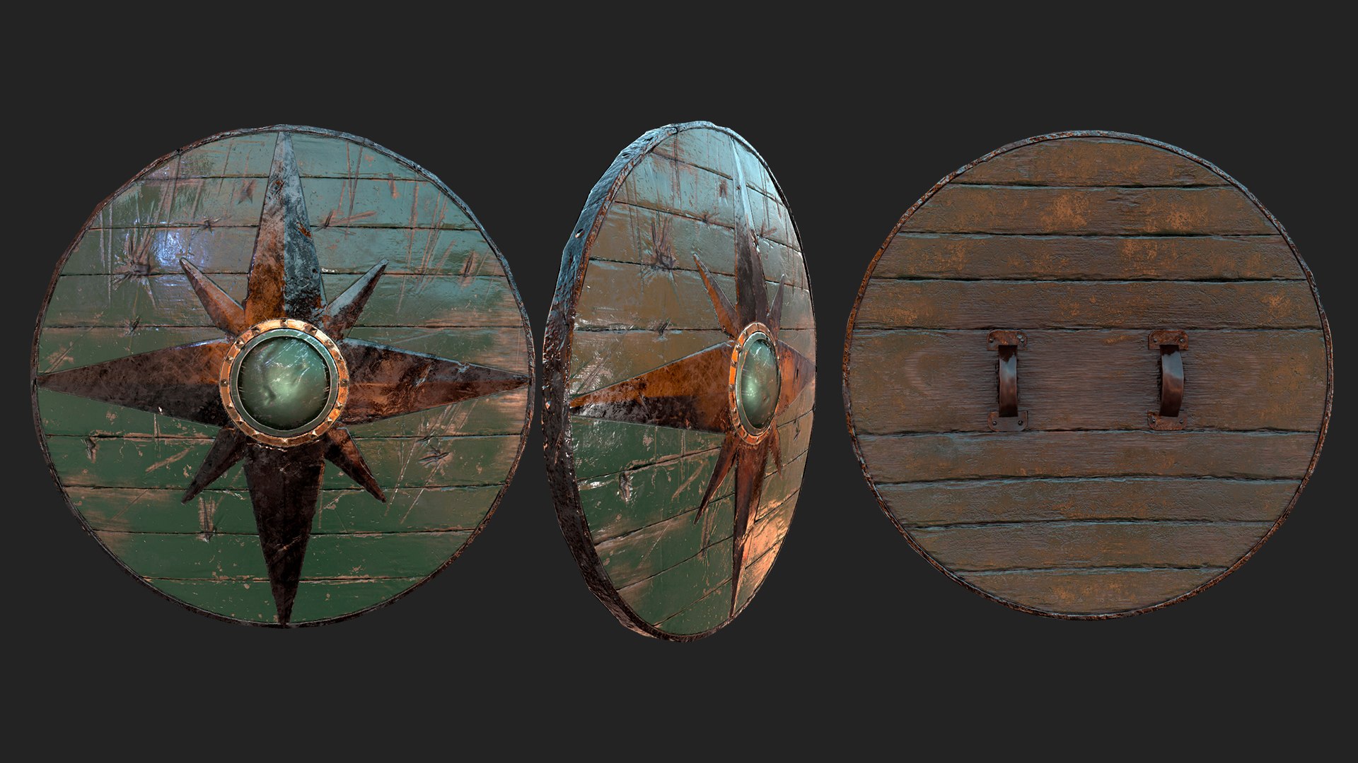 バイキングの歴史的な緑の盾3Dモデル - TurboSquid 1455597, image size:1920x1080