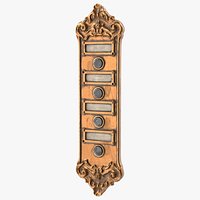 Baroque Multi-Button Entry Plaque Aged Gold
