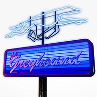 Vegas Casino Bar Neon Light The Greyhound - Animated