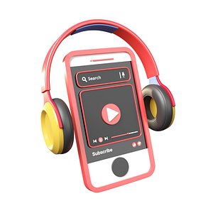 Listening Mobile Streaming Illustration