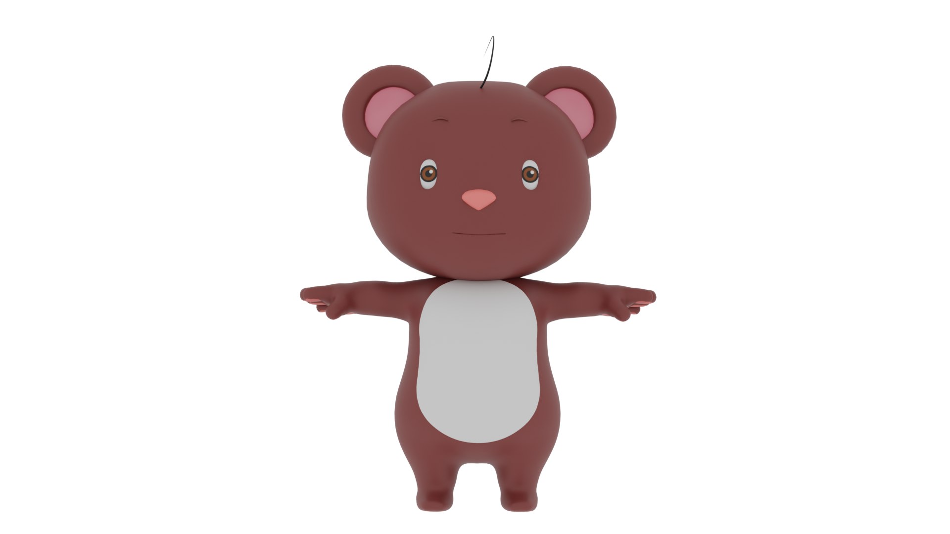 3D Model Cartoon Brown Bear Cub Character Rigged With ARKit Blendshapes ...