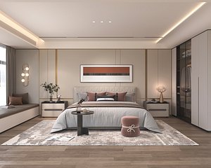 3D Modern Bedroom Scene 45 model