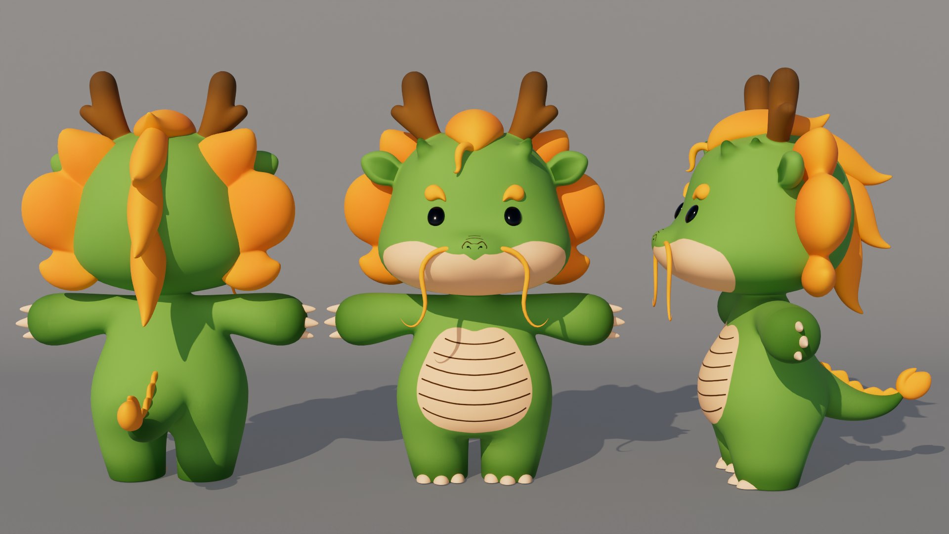 Rigged Cartoon Dragon 3D Model - TurboSquid 2181060