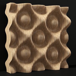 parametric wood panel 3D model