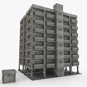 3D model Abandoned Derelict Apartment Building