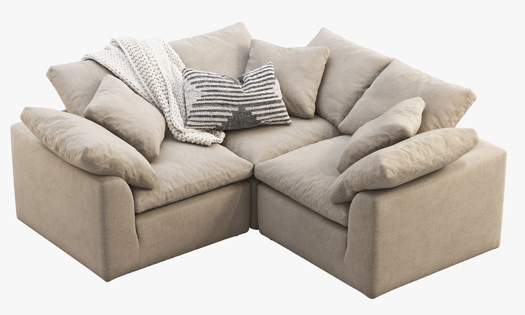 Joybird Bryant Modular Corner Sectional Sofa 3 Piece 3D Model