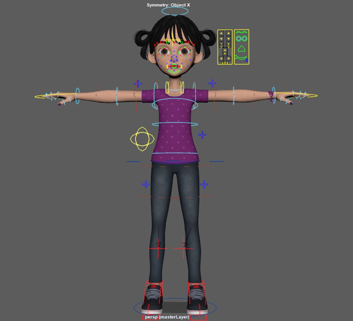 Riley Cartoon Girl Rigged 3D Model - TurboSquid 2192632