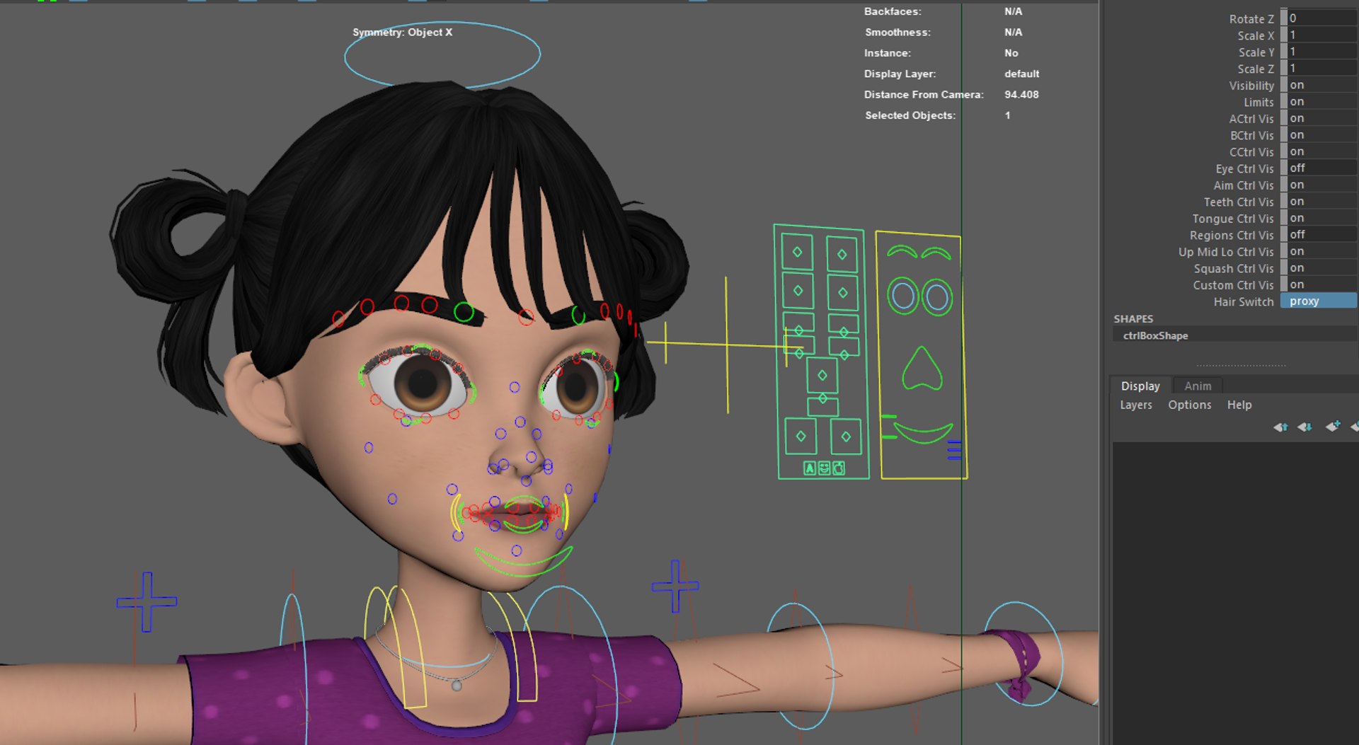 Riley Cartoon Girl Rigged 3D Model - TurboSquid 2192632
