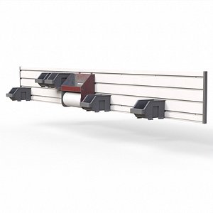 2  Wall  Panel with Items 3D model