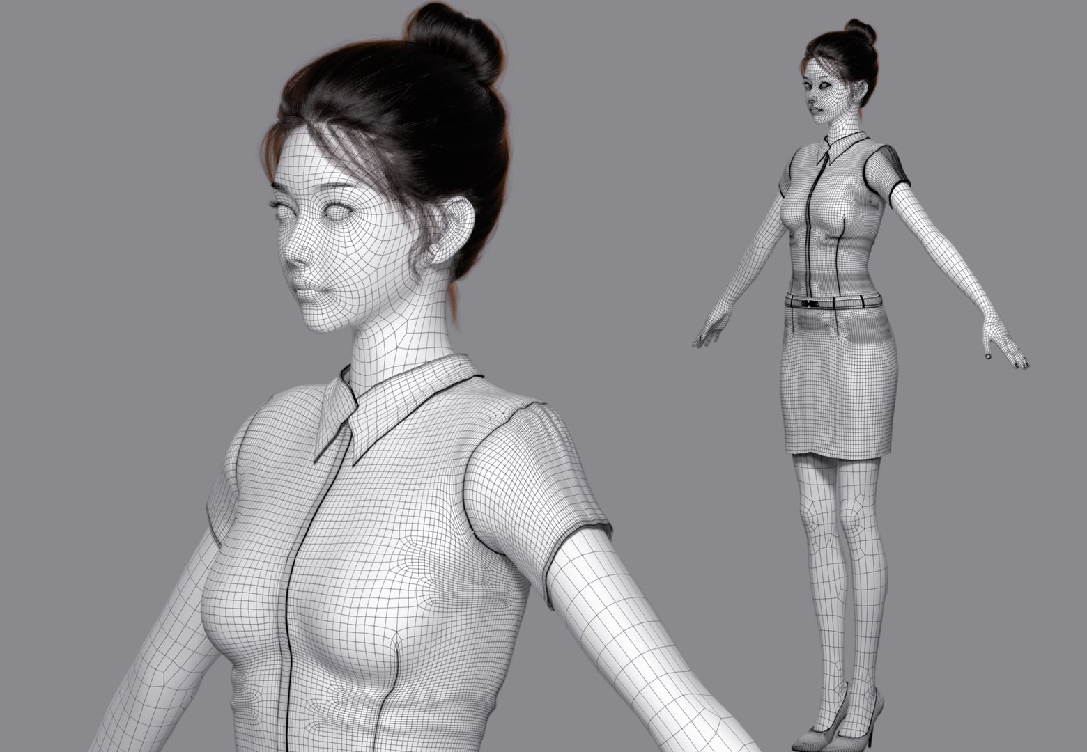 City girl Office girl Career woman figure Beauty Woman 3D model https://p.turbosquid.com/ts-thumb/vN/GcPLy0/58/wire03_0000/jpeg/1744864043/1920x1080/fit_q87/a596a421fd7d0c21e152d2ffdaf96f9c512ba242/wire03_0000.jpg