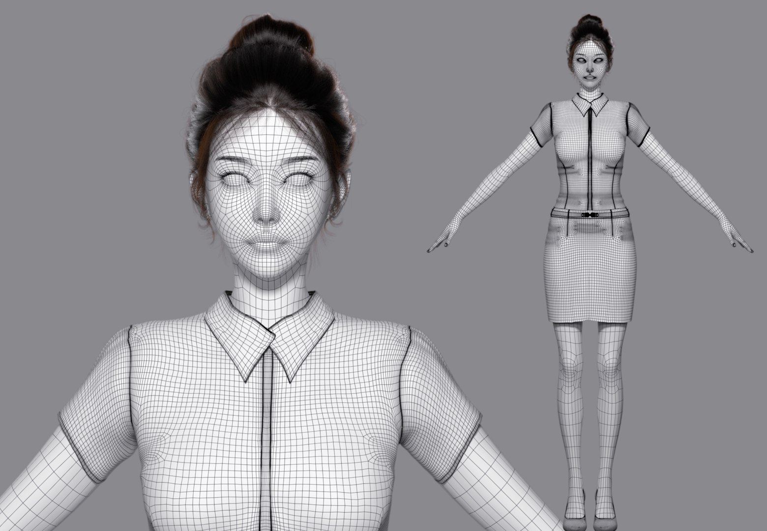 City girl Office girl Career woman figure Beauty Woman 3D model https://p.turbosquid.com/ts-thumb/vN/GcPLy0/P0/wire02_0000/jpeg/1744864042/1920x1080/fit_q87/bee97ff81c80c9b9ba831a44b6e419457721b164/wire02_0000.jpg