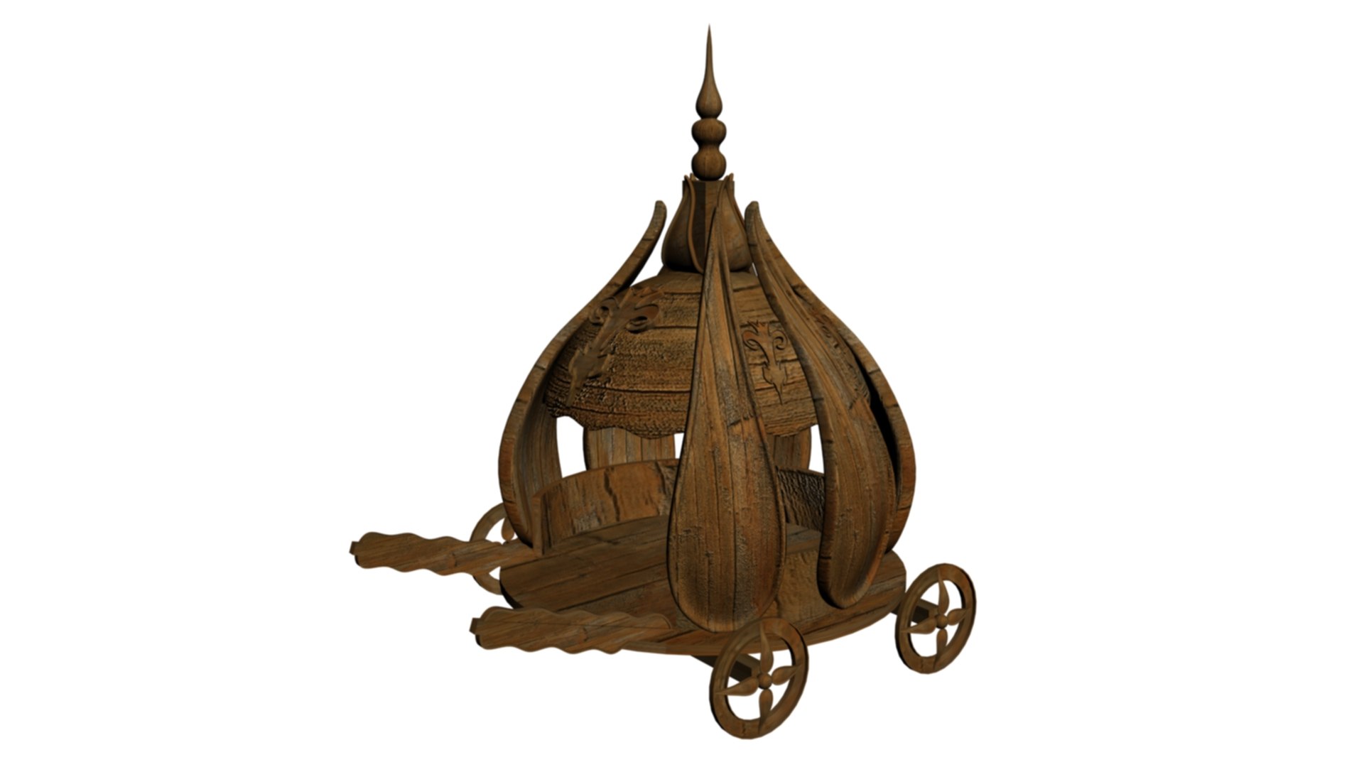 3D Crown Shaped Wooden Horse Carriage Buggy Model - TurboSquid 2239955