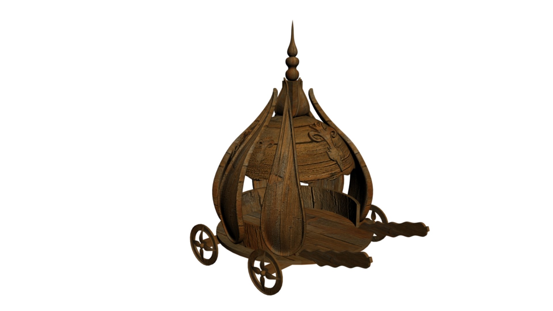 3D Crown Shaped Wooden Horse Carriage Buggy Model - TurboSquid 2239955